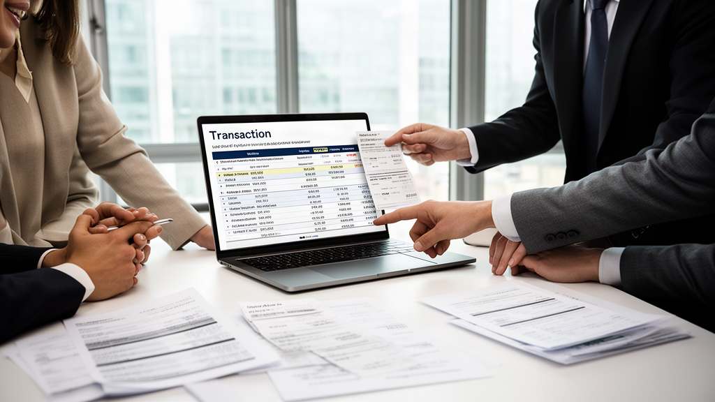 Equipe financeira revisando relatórios e extratos para conciliação de splits e recebíveis